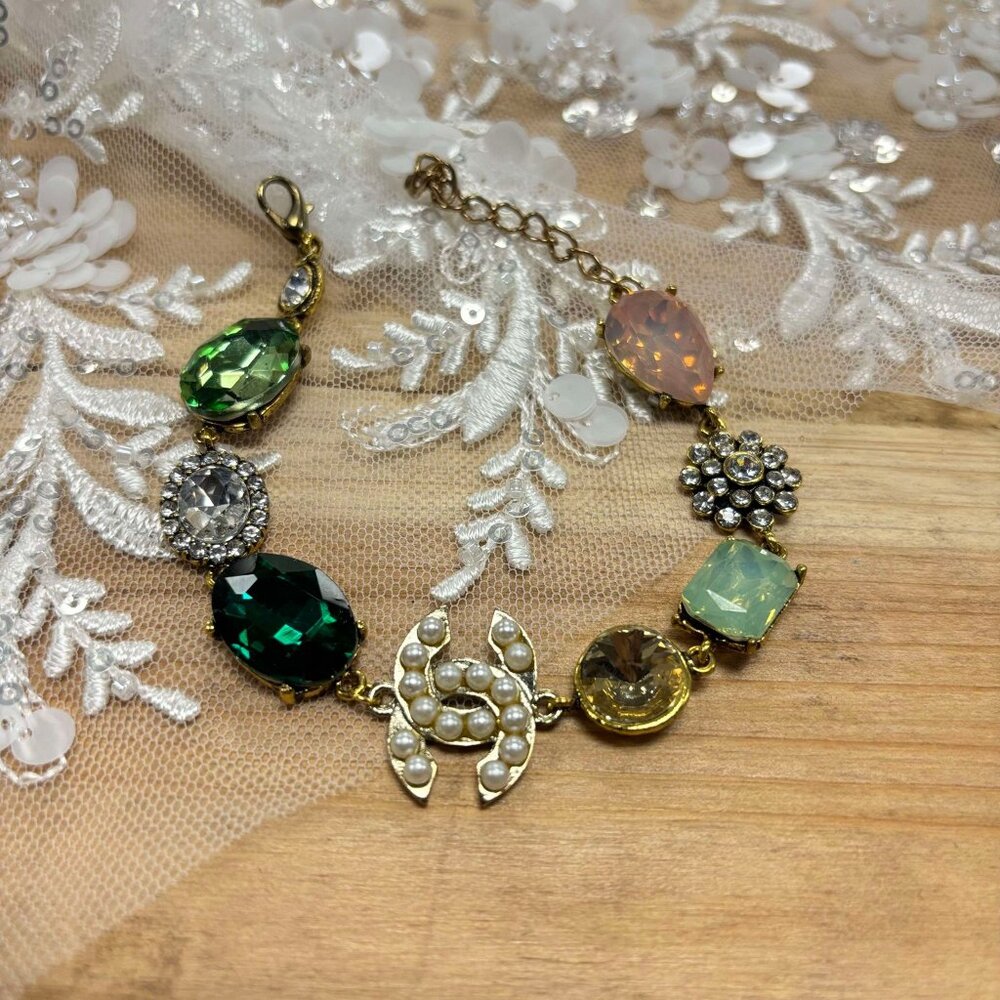 Upcycled Pearl Chanel Bracelet